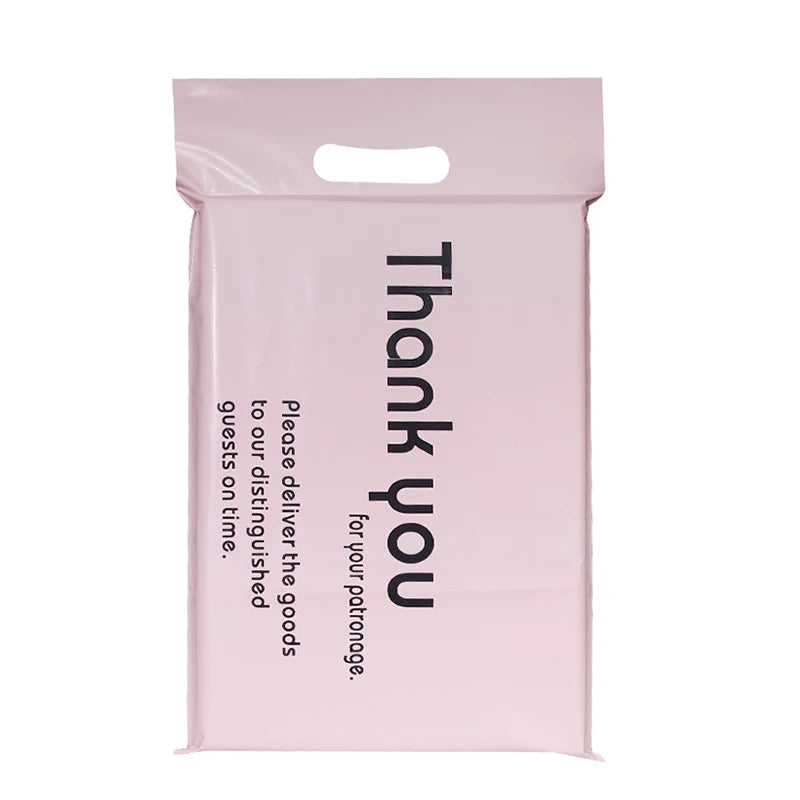 Wholesale Ecommerce Poly Pink Mailers Express Courier Bag Thank You Envelope Mailing Shipping Package Bags With Handle