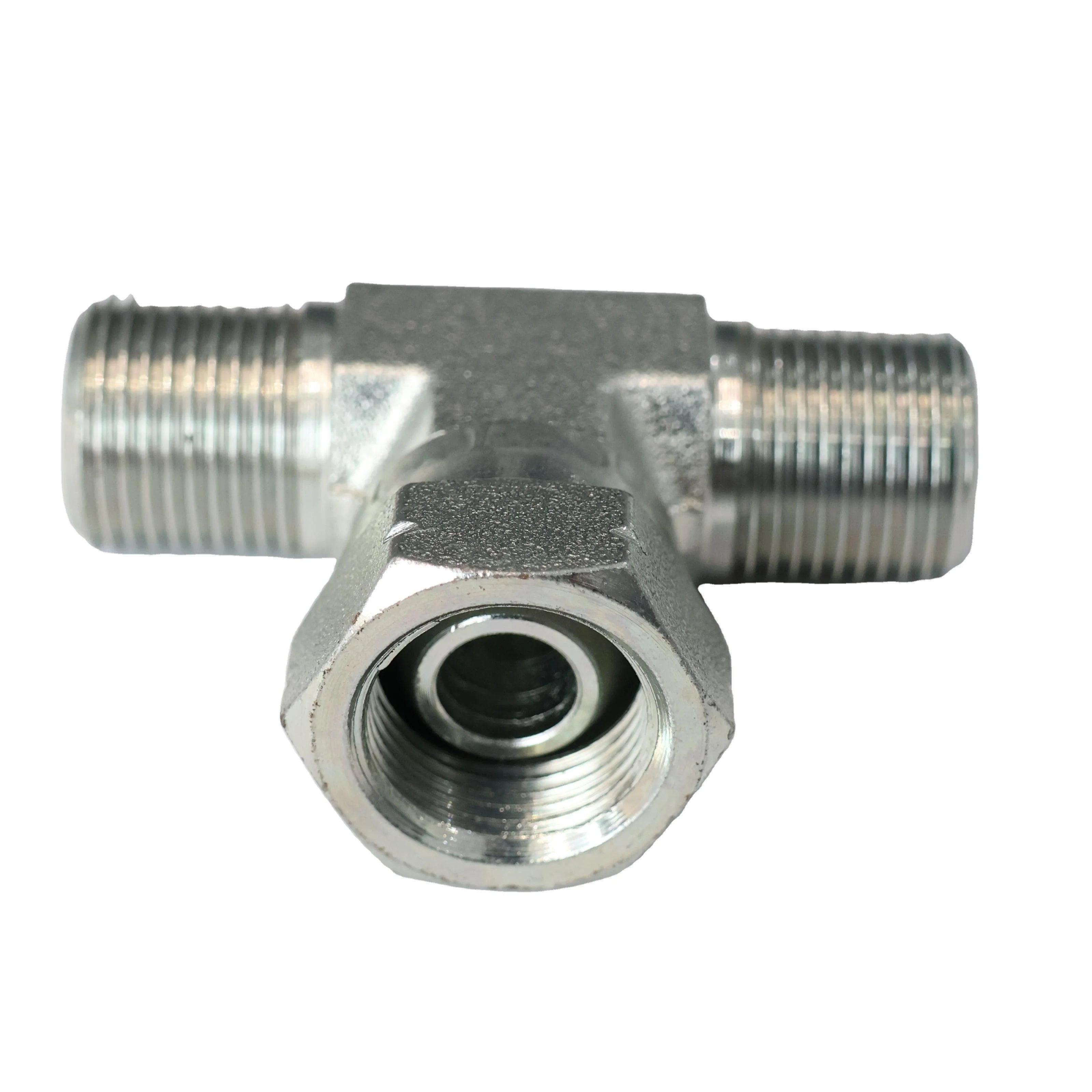 Carbon Stainless Steel Hydraulic Hose Crimp Swivel Hose Connector Adapter Fitting Connections for High Pressure BB Male BSPP Tee
