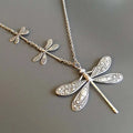 GT Designer Elegant Dragonfly Necklace Trendy Silver Bohemia Necklace Women Fashion Vintage Necklace