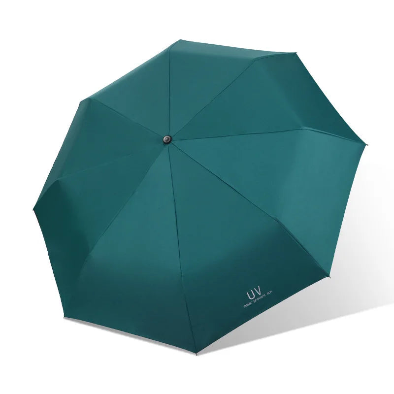 Custom Design Windproof 3-Fold Fully-Automatic Umbrella with Black Coating Panel 190T Nylon Fabric Custom Logo Printing Woqing