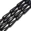 Wholesale Custom Loose Faceted Teardrop Black Onyx Gem Strands Stone Beads  for Crafts Jewelry Earrings Making 10x30mm Bulk Sale