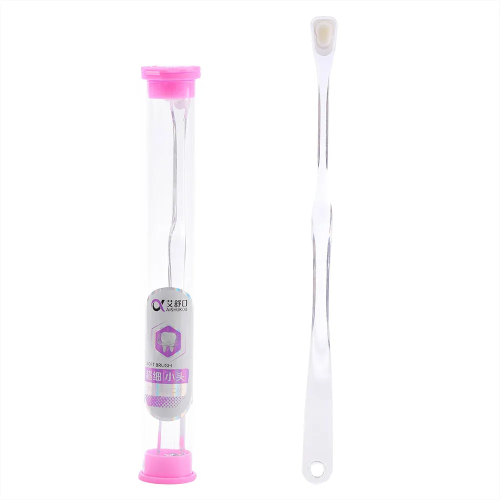 Popular New Design Individual Packaged Soft Bristle Transparent Adult Toothbrush with Crystal Handle for Home Use
