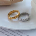 Dainty Trendy Non Tarnish Stainless Steel Initial Womens Gold 18k Stylish Rings for Women Vintage Ring Bagues Bijoux Femmes