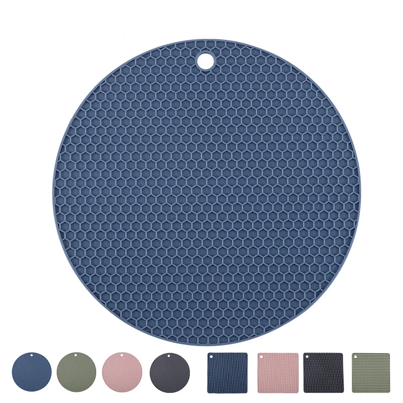 MANJIA Custom Acceptable Factory Direct Silicone Trivets Mat Hot Pad Mat Round Pot Holder Spoon Rests and Jar Gripper Pads