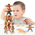 12-Piece Hercules Equilibrium Stacking Toys Wooden Balancing Blocks for Early Brain Development Educational Toy for Kids