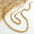 Popular Interlocking Exaggerated Chunky Chain Accessories Titanium Steel Gold Plated Geometric Hollow Necklace Bracelet Jewelry