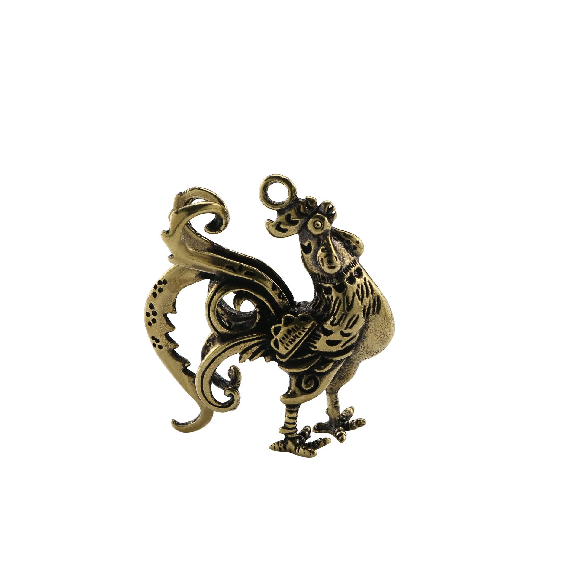 Antique Brass Animal Rooster Pendant Vintage Brass Toy Rooster Brass Animal Rooster Pendant Vintage Brass Toy Rooster