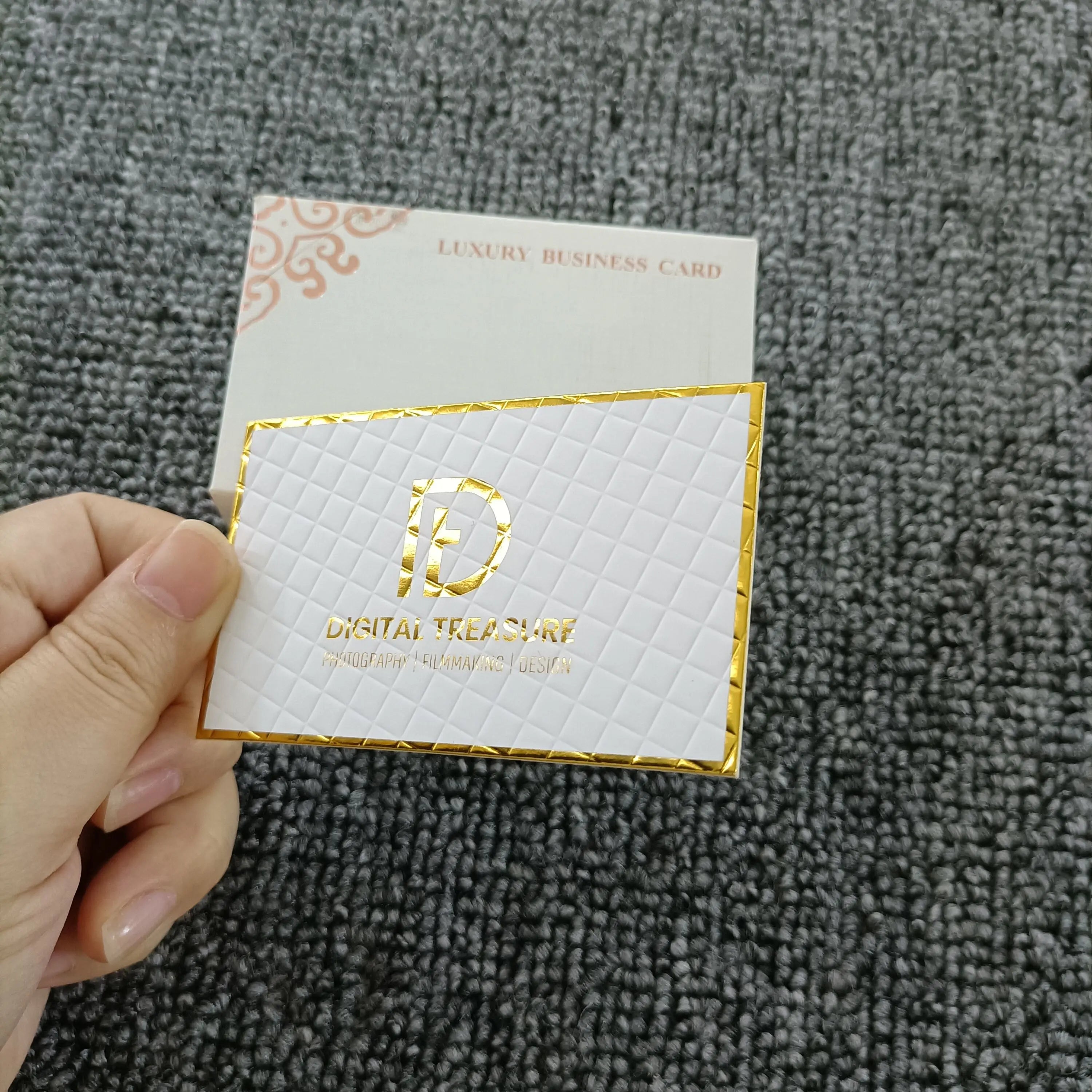 Custom logo Business Card Kraft Embossed