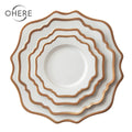 Wholesale Eco-Friendly White Ceramic Bone China Minimalist Wedding Event CE Certified Tableware Set Sunflower Rose Plate Dishes