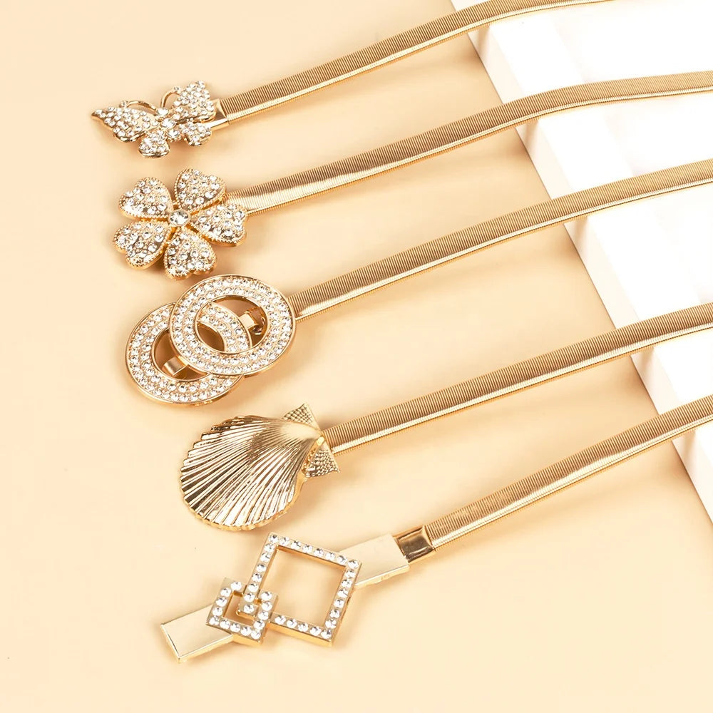 Ladies Body Chain Fashion Metal Stretch Decorative Waist Jewelry with Stylish Belt Chains