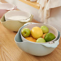 High Quality Dual-Layer Plastic Drain Basket Multi-Functional Food Storage Container for Fruits and Vegetables for Kitchen Use