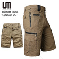 2025 Men's Cargo Shorts Breathable Cotton Summer Knee-Length Casual Sports Shorts with Multi-Pockets Loose Fit for Hiking & Work
