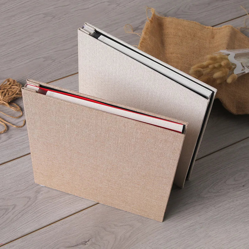 Simple Linen Photo Album Vintage Home Large Capacity Self-adhesive Laminated DIY Album with Custom LOGO