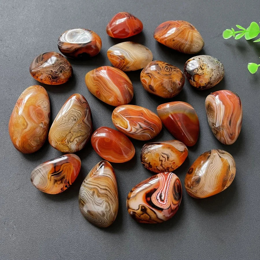 Wholesale Healing Stones Polished Natural Red Sardonyx Banded Agate Sardonyx Agate Palm Stone