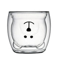 High Bolosilicate Glass Cartoon Animal Shape Heatproof Juice Cup Double Wall Glass Cups