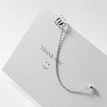 1 Piece Fashion 925 Sterling Silver Geometric Non Pierced Ear Cuff Minimalist Long Chain Clip on Earrings Jewelry for Women