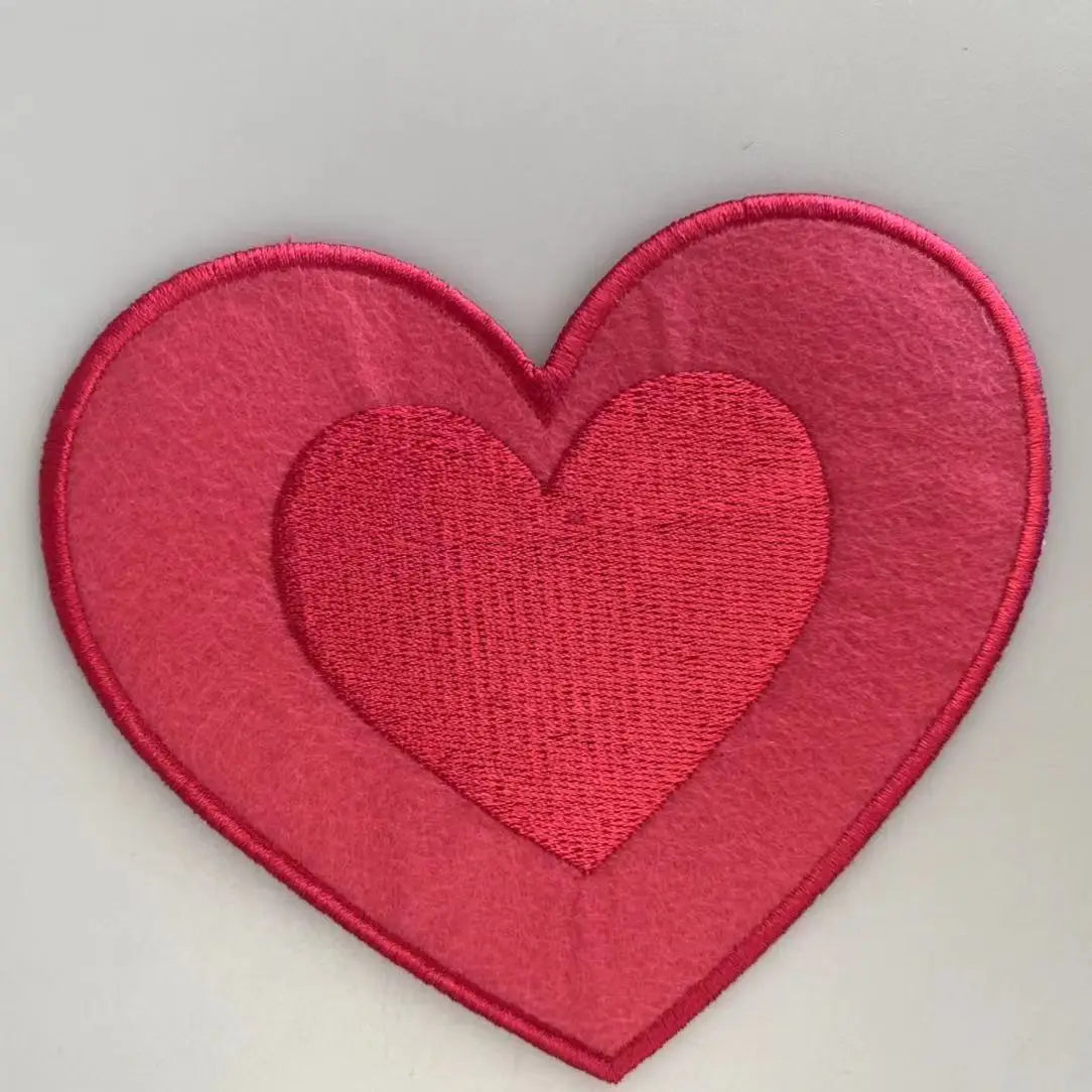 Custom Large Embroidered Chenille Heart Patch Sequin Iron-On Heart Patches for Hat