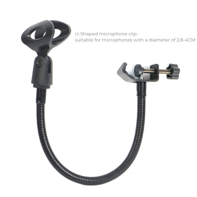 Flexible Gooseneck Metal Tube Hose for 13'' Adjustable Clip on Microphone Stand