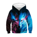 Evertop Youth Casual Wear Sweatshirt Custom Logo Angry Wolf 3D Sublimation Printed Hoodie 100% Polyester Knitted Hoodie