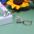 Bling Trending Women Jewelry 2 Carats X 2  Per Pair Round Brilliant Cut 14K White Gold  Moissanite Hoop Earrings for Wedding