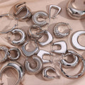 Dreamshow Tarnish Free Shining Stainless Steel Chunky Hoop Earring Set Fashion Jewelry Earrings