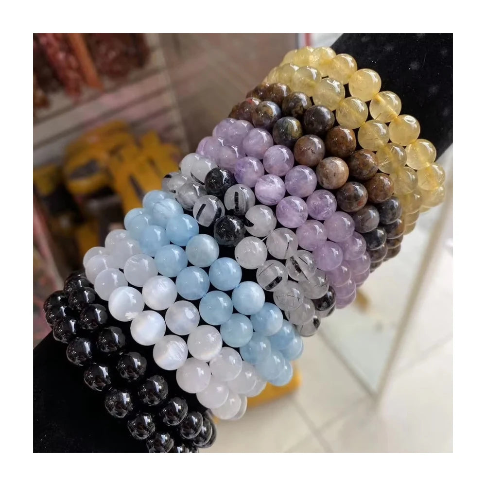 Luxury Feng Shui Precious Stone Bracelet Crystals Healing Real Natural Amethyst Stones Beaded Bracelet for Men Women Bracelet