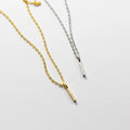 Fine Jewelry Necklaces 925 Sterling Silver Necklace Row Drill a Stick of Zircon Gold Plated Necklaces for Women