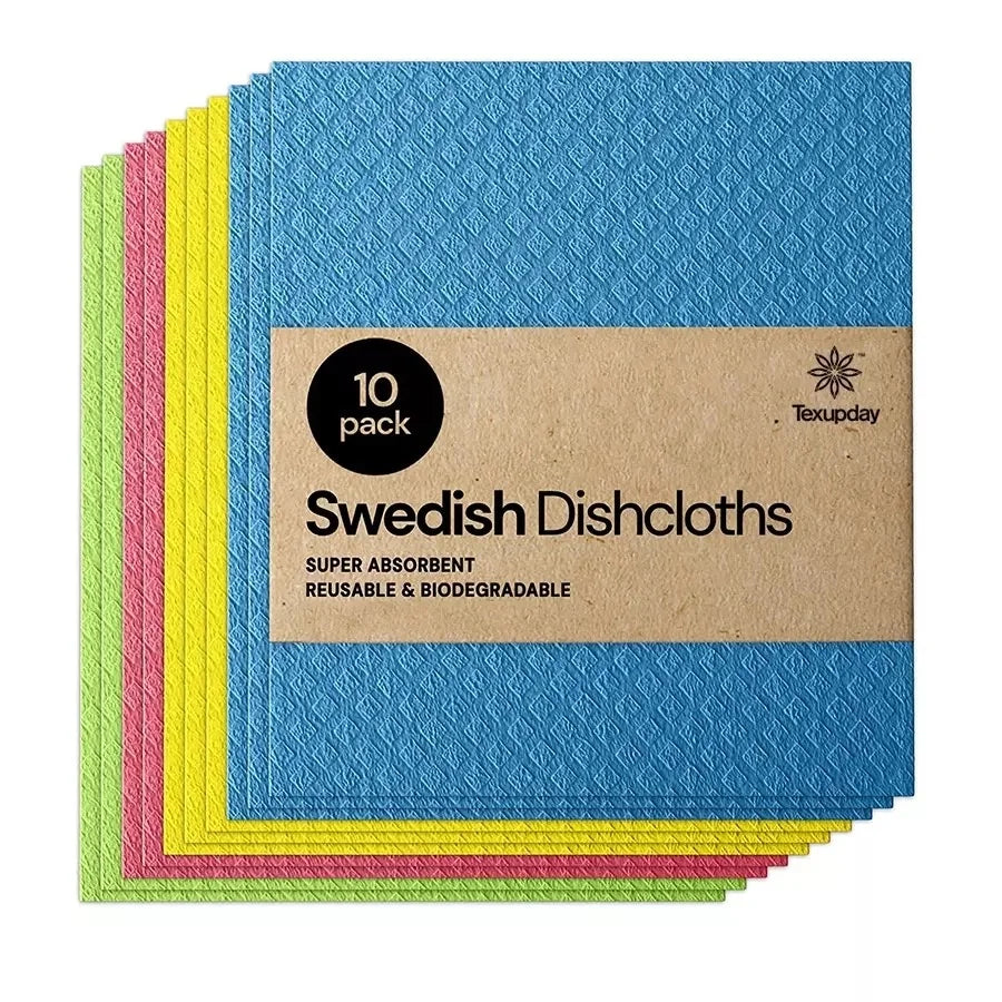 Custom Design Biodegradable Swedish Sponge Dish Cloth Flag World Swedish Kitchen Cleaning Dish Cloth