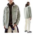 Custom Design Patchwork Long Sleeve Shirts Street Wear Fashion Casual Wool Blend Winter Plaid Flannel Custom Unisex Overshirt
