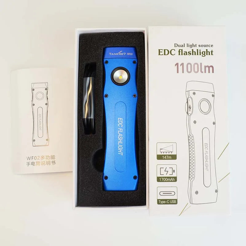 Tank007 WF02 Wholesale Portable Multifunction LED Work Flashlight High Lumens Rechargeable Powerful Torch Light Camping