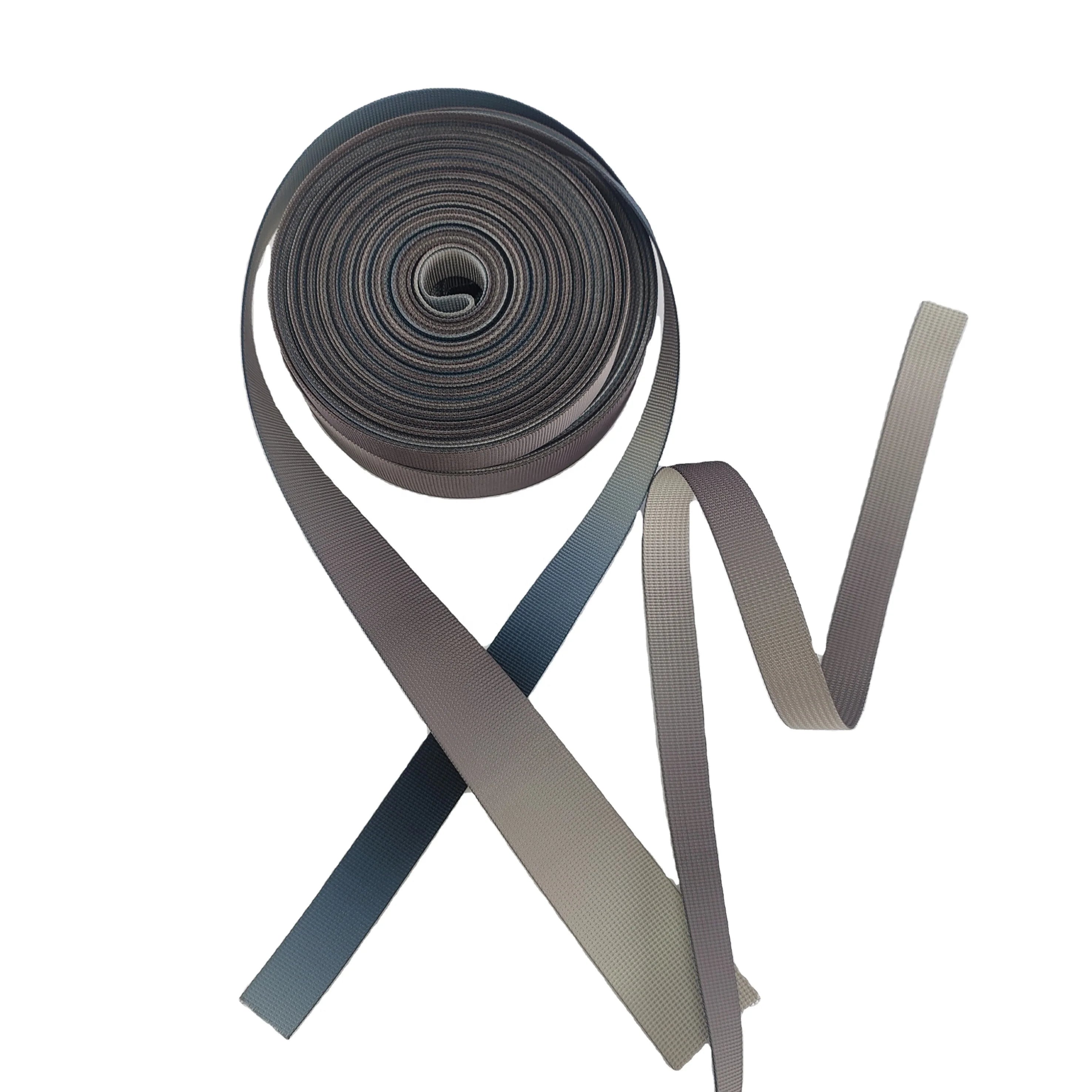 Custom 18mm 23mm 38mm Wide 1mm Thick Polyester Nylon Pitted Sublimation Color Gradient Nylon Strap Webbing