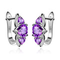 A409 Strong Supplier Network Heart Cut 7x7mm Amethyst 925 Sterling Silver Natural Purple Gemstone Chinese Jewelry Earrings