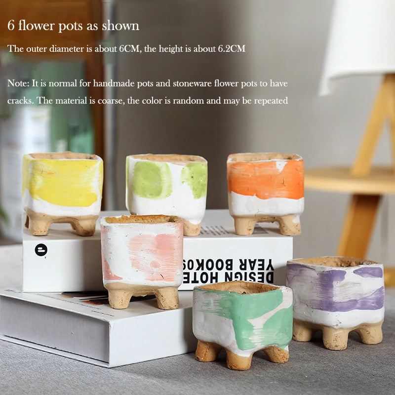 Newly Released Custom Art Deco Frosted Ceramic Succulent Flowerpot Economical Home Decoration Tabletop Vase