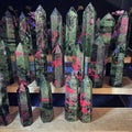 Wholesale Healing Stones Crystal Tower Beautiful Polished Ruby in Zoisite Point for Decoration