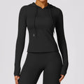 2024 New Design Wholesale Women Workout Sets Hooded Quick Drying Long Sleeved Yoga Suit Custom Logo High Quality Sports Running