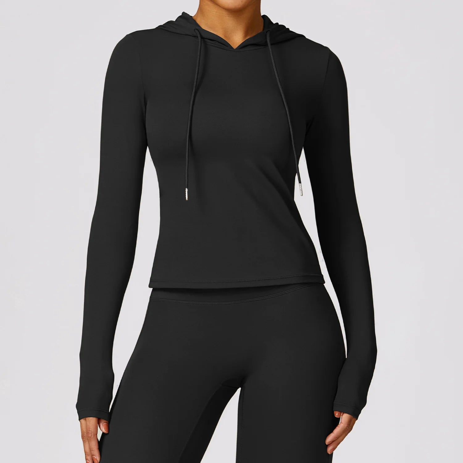 2024 New Design Wholesale Women Workout Sets Hooded Quick Drying Long Sleeved Yoga Suit Custom Logo High Quality Sports Running