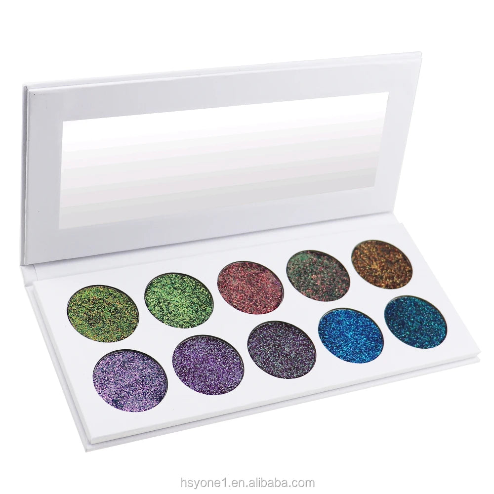 Personalized Big Palette Eyeshadow Blending Brush White Base Luminous Shimmer Finish Matte Waterproof Powder for Fair Dark Skin