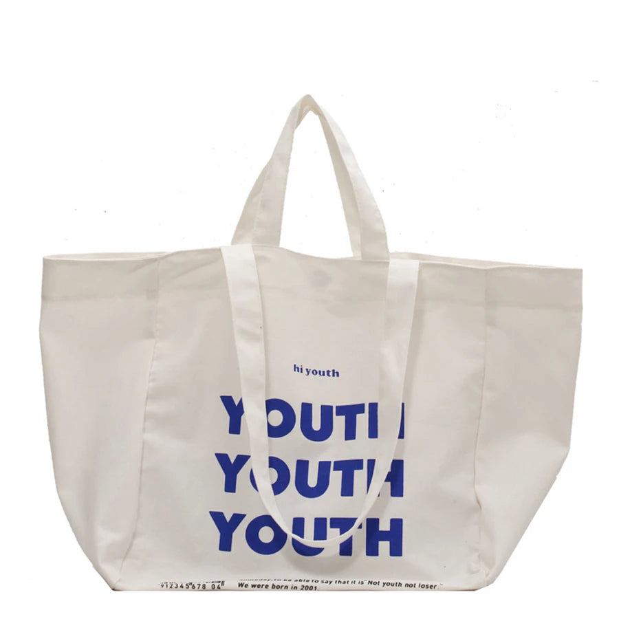 Wholesale Customized with Printed Logo Plain White Blank Woven Cotton Shopping Bag Reusable Cotton Canvas Tote Bags