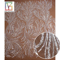 Supplier Hot Sale Women White Tulle Spangle Lace African Luxury Heavy Beaded Mesh Fabric Mesh Embroidered Bridal Lace Fabric