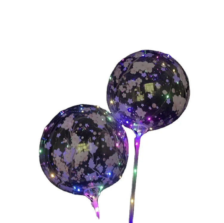 Uzer 24 Inch SakuraLED clear Bobo Bubble Balloons Helium clear Bobo Balloon for Birthday Party Decoration