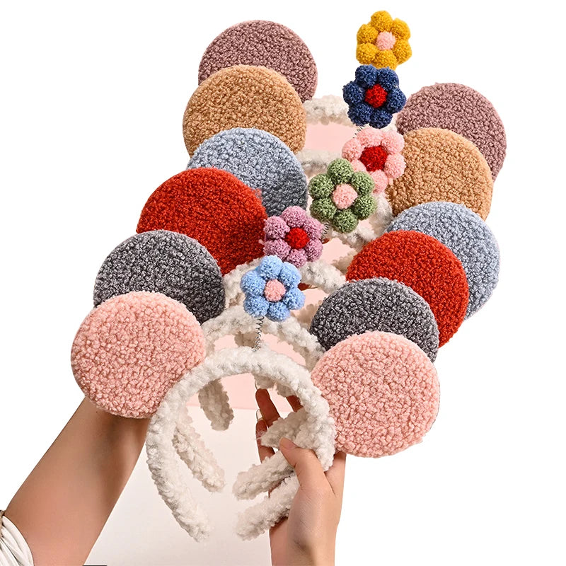 B.PHNE Adult Fashion Hair Accessories Flower Cartoon Mouse Ears Hairband Ins Makeup Hair Hoop Adult Headband