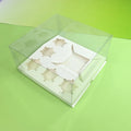 AK 4/6/12 Hole White Cardboard Box for Muffin Cake Boxes Gift Paper Box Custom PET Cupcake Carrier Packaging Factory Wholesale