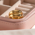 Minimalist Jewelry 18K Gold Plated Stainless Steel None Tarnished High Polished Simple Double Layer Engagement Ring Women Men