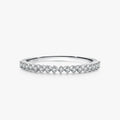 Ailmay Real 925 Sterling Silver Simple Sparkling Clear CZ Stackable Finger Ring for Women Girls Anti-allergy Fine Jewelry Gifts