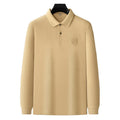 Luxury Men's 100% Cotton Long Sleeve for Polo Shirt Casual Golf Print T-Shirt with Embroidery