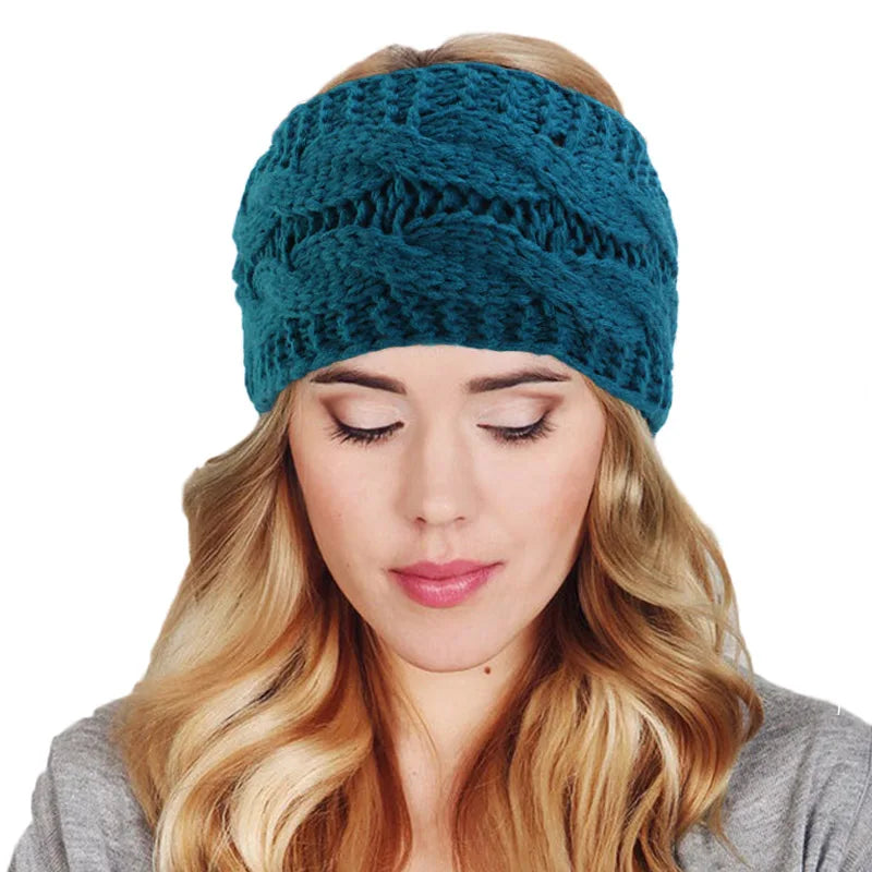 New Design Soft Stretch Winter Warm Cable Knit Ear Warmer Women Girls Hair Band Knitted Winter Headband for Women TD-207