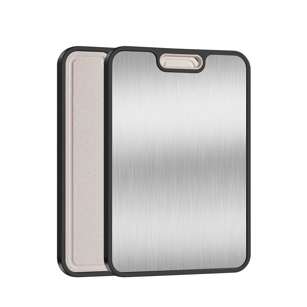 2025 New Double Sided Reusable Rectangle Titanium Cutting Board Food Grade Pure Titanium Wheat Straw PP Chopping Blocks Nicebuy
