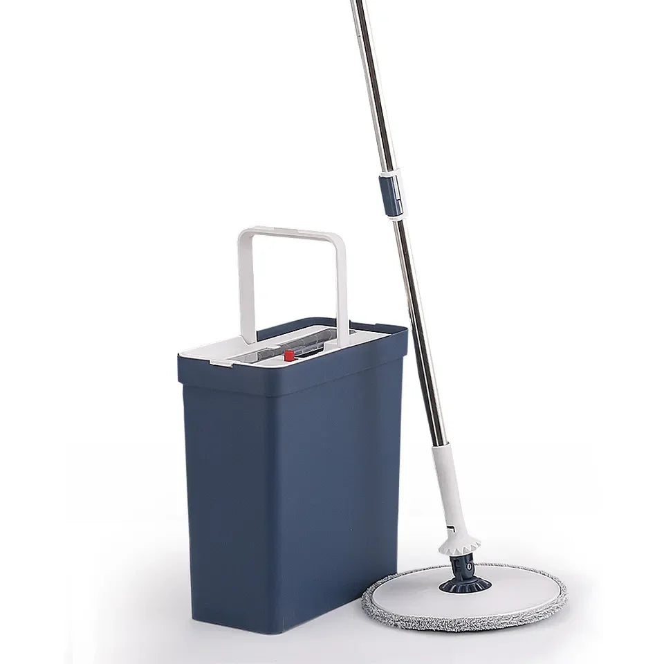LIDL Same Style 360 Microfiber Cleaning Household Wet and Dry Dual-use Magic Flat Mop with Mop Bucket and 2pcs Mop Cloths