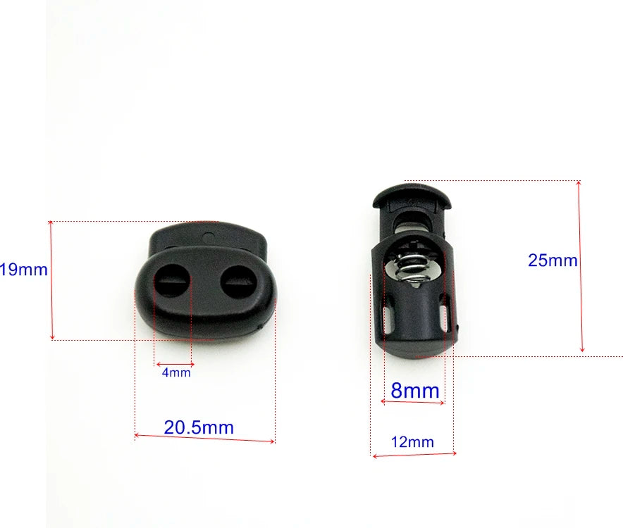Wholesale NEW POM ABS Double Hole 1 Hole Cord Lock Stopper Plastic Spring Loaded Cord Toggles
