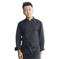 CHECKEDOUT RTS Cloth Covered Button Unisex Black White Long Sleeve Restaurant Chef Jacket